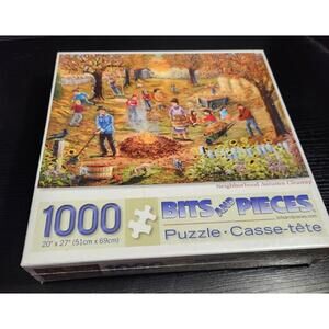 NEW Sealed Bits‎ and Pieces 1000 piece Puzzle Neighborhood Autumn Clean Up